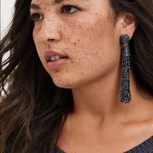 Torrid Dark Blue Beaded Dangle Earrings
